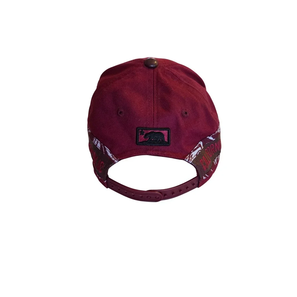 California Republic Bear Snapback Hat | Burgundy |‎ Top Level
